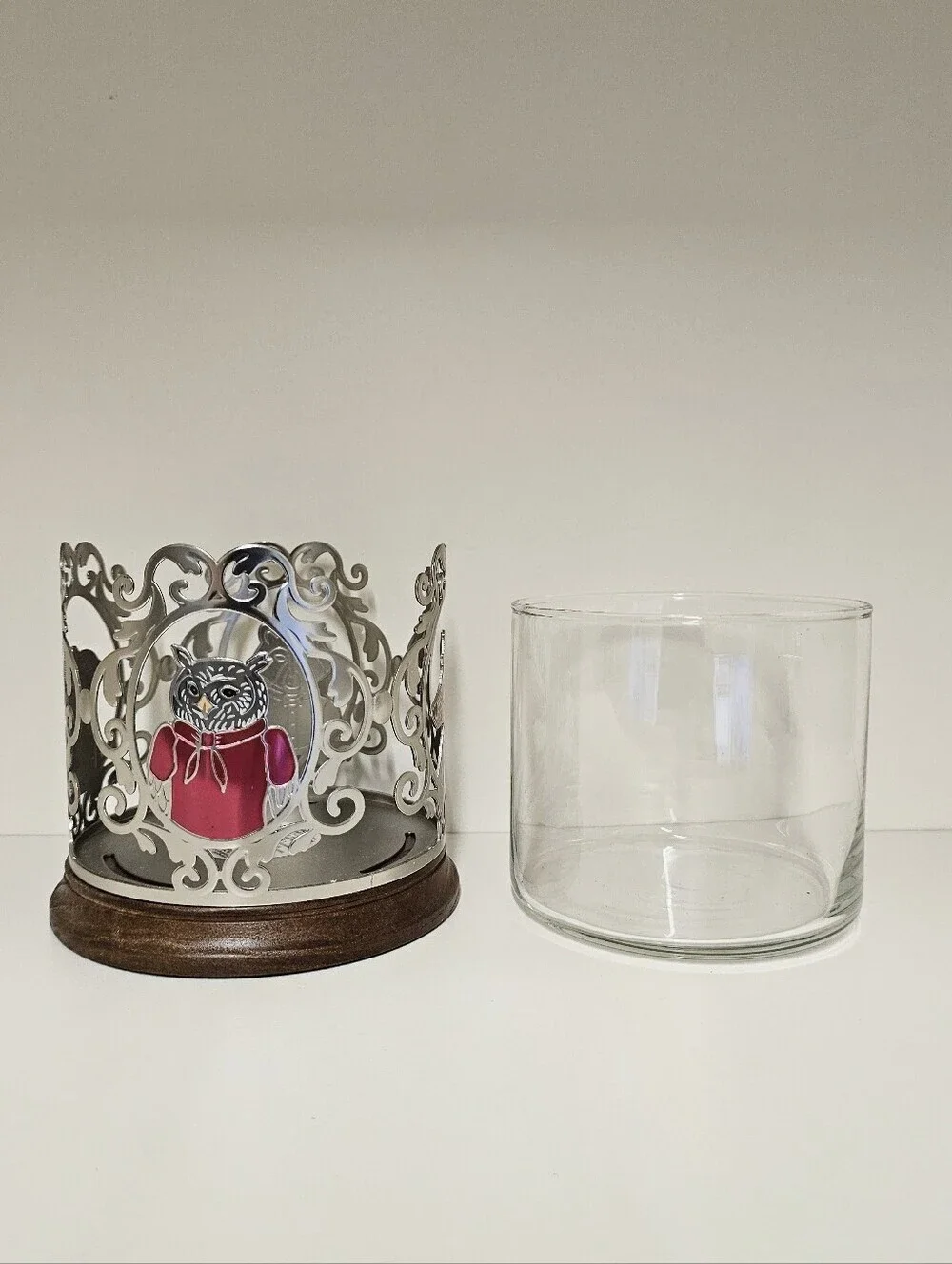 RARE Forest Critters Bath & Body Works Metal Candle Holder Fox Owl Squirrel NWOT
